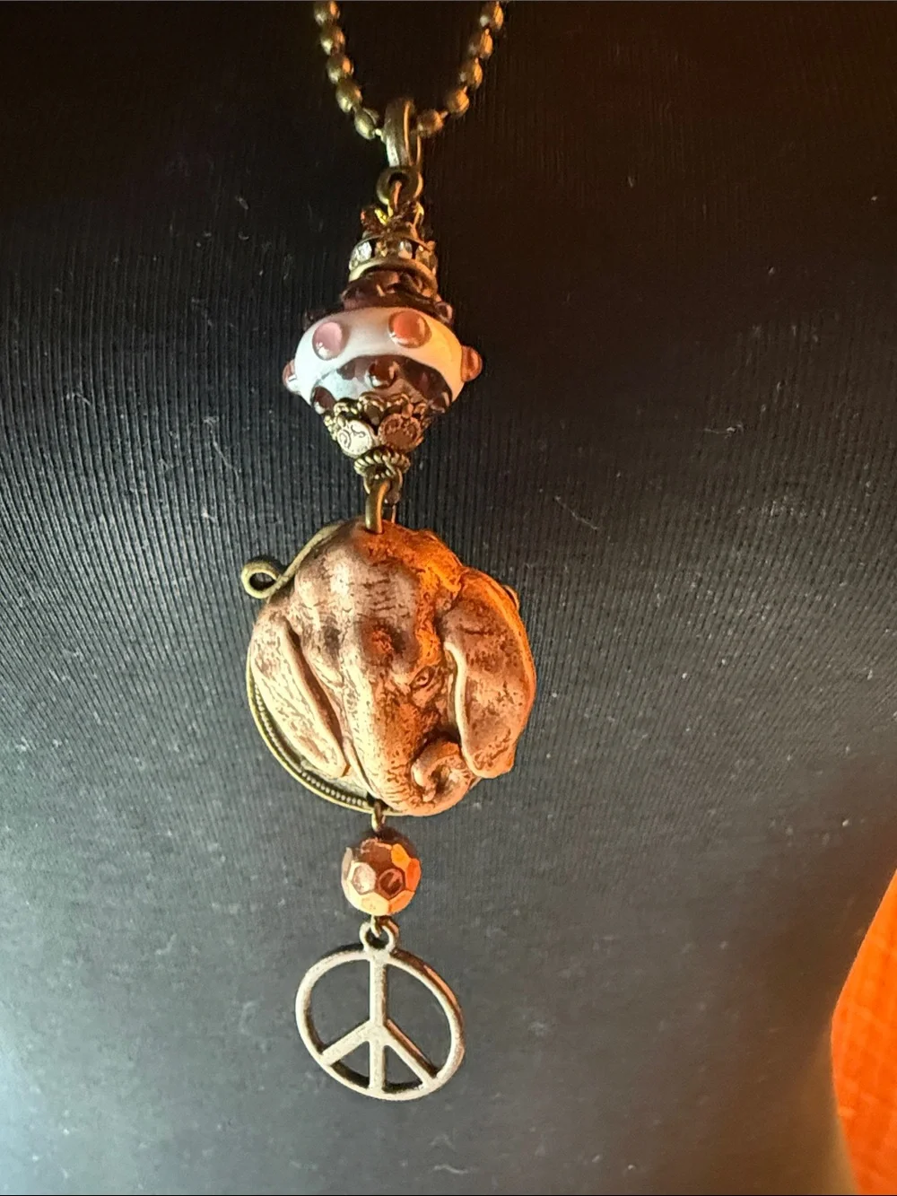 Boho Copper Peace Pendant Necklace - Women Jewelry